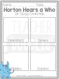 Write a newspaper report about an elephant who has been seen talking to a speck of dust on a clover. Horton Hears A Who Story Map Horton Hears A Who Education Inspiration Story Map