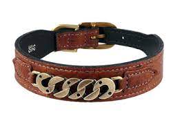 cork dog collar in burnt umber with chain link icon 首輪 犬 犬