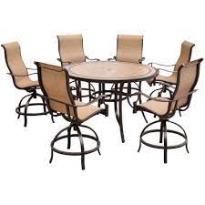 Easton park black frame bar height patio set with gray bar height. Bar Height Seats 6 People Patio Dining Sets Patio Dining Furniture The Home Depot