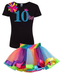 Party Cute Birthday Outfits For 10 Year Olds 10th Birthday Shirt Rainbow Tutu Outfit Pink Monarch Butterfly Hair Bow Butterfly Socks Black Shirt 10 Personalized Name Tween Girl Party 10 Birthday Girl Outfit Girls Fashion Clothes Tutu Outfits