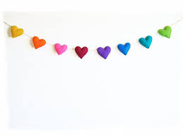 Valentines Heart Garland Handstitched Felt Hearts Rainbow Colors 15 00 Via Etsy Felt Hearts Valentine Heart Heart Garland