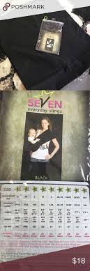 Seven Sling Black Baby Sling Used Once Size 3 Size Chart