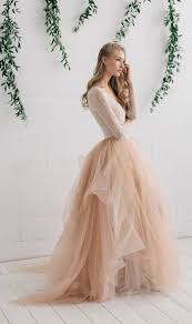 Blush Tulle Wedding Dress Two Piece Wedding Dress Wedding Skirt Wedding Dresses Blush