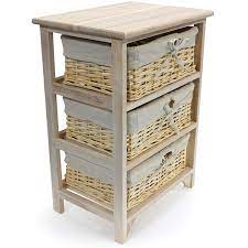 Check spelling or type a new query. Gr8 Home 3 Tier Drawer Wooden Storage Cabinet With Wicker Baskets Bedroom Bedside Unit Furniture Buy Online In China At China Desertcart Com Productid 48286503