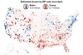 This page shows a google map with an overlay of zip codes for bucks county in the state of pennsylvania. The Two Americas Financing The Trump And Biden Campaigns The New York Times