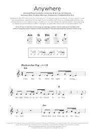 Rita ora, dj fresh, dj fresh feat. Anywhere Noten Rita Ora Ukulele Fur Anfanger