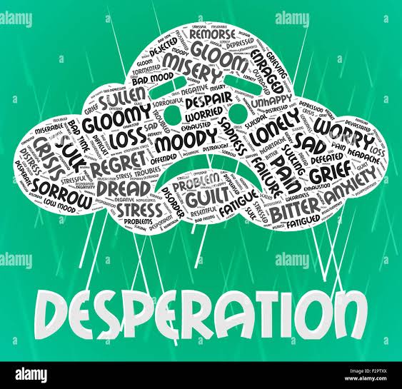 Desperation word showing words distraught hi-res stock photography and  images - Alamy