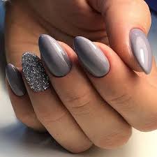 Maybe you would like to learn more about one of these? Grey And Silver Nails Almond Acrylic Nails Silver Nails Glitter Accent Nails