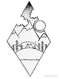 Diamond Mountain Sketch Art Print By Smalltownnc In 2021 Sharpie Drawings Cute Small Drawings Cool Easy Drawings