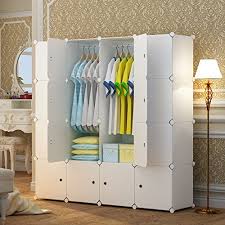 Bedroom does not come equipped with a built in closet? Maginels Portable Closet Clothes Wardrobe Bedroom Armoire Storage Organizer With Doors White 10 Cubes Amp 2 Hanging Sections Buy Online In Dominica At Dominica Desertcart Com Productid 58707365