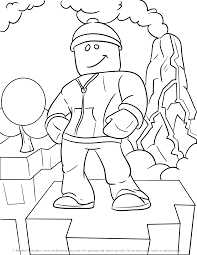 He wears a handkerchief mask on his face and a headset on his neck. 3 Free Roblox Character Inspired Coloring Pages For Kids Rainbow Printables