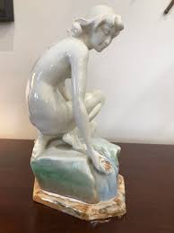 Rare art deco figurine miss frivolity by atlas china/grimwades staffordshire. Rare Art Deco Italian Nude Figurine By Vincenzo Bertolotti Signed V B C M Artedeco Online Antiques