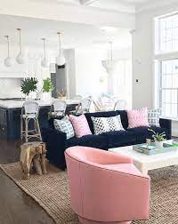 The painting anchors the room setting a quiet, peaceful mood. Navy Blue And Pink Bedroom Inspiration Dream Of Home
