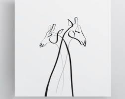 Elephant Print Calligraphy Art Single Line Drawing Etsy Animal Line Drawings Giraffe Tattoos Giraffe Art