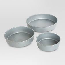 3 Piece 6 8 And 10 Inch Round Cake Pan Set Threshold Target Cake Pan Set Pan Set Round Cake Pans