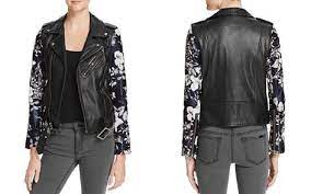 Linea Pelle Floral Sleeve Leather Moto Jacket 100 Bloomingdale S Exclusive Shearling Coat Jackets Leather Coat