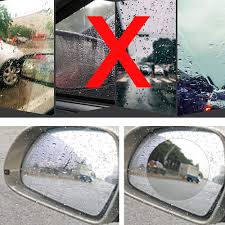 Par de Película Universal Protetora para Carro Espelho Retrovisor Anti  Embaçante a Prova D´Água