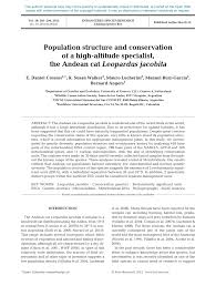 The reason why this small wild cat species is endangered is as follows. Pdf Population Structure And Conservation Of A High Altitude Specialist The Andean Cat Leopardus Jacobita