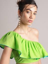 Buy Zaccai Women's Green Cambric Solid Co-Ords Online at Best Price