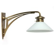 8.75h x 5.25w x 7extension. Elegant Art Nouveau Wall Sconce With Conical Glass Casa Lumi