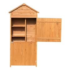 Outsunny Aufbewahrungsschrank Fur Gartengerate Braun 90 X 50 X 190 Cm Lxbxh Aufbewahrung Schrank Aufbewahrungsschrank Gartenschrank