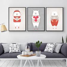These cool tables look like animals are. Cartoon Kawaii Animal Bear Hippo A4 Poster And Prints Minimalist Wall Art Pictures Canvas Painting Nursery Child Kids Room Decor Painting Calligraphy Aliexpress