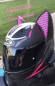 There are small ears, large ears, straight ears, as well as folded ears, and there are helmets are designed exactly like the shape and sizes of cat ears. Hjc Pink Cat Ear Motorcycle Helmet