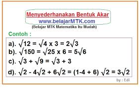 Check spelling or type a new query. Menyederhanakan Bentuk Akar Dan Contoh Soalnya