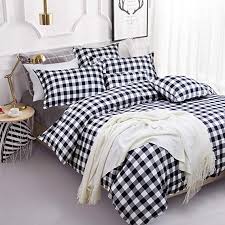 Aesthetic Black And White Checkered Bedding Amazon Com Fadfay Buffalo Plaid Duvet Cover Set 100 Cotton Hypoallergenic 3pcs Black And White Gingham Pl With Images Duvet Cover Sets Patterned Bedding Sets Bedding Set