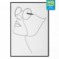 Check spelling or type a new query. One Line Abstract Art Women With Glasses Face Drawing Home Room Wall Decor Ebay