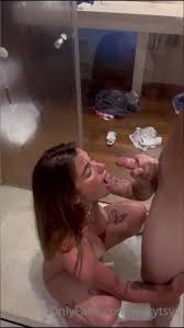 cumslut sucking dick in a shower blowjob sperm facial creampie...