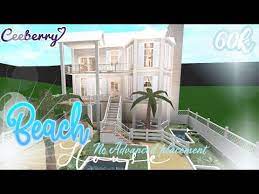 Bloxburg Aesthetic Beach House No Advanced Placement 60k Speed Build Youtube Aesthetic Beach House Bloxburg Beach House Beach House Exterior