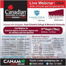 Study In Canada In 2020 Columbia College Canadian Universities Webinar