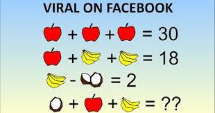Entrenar tu cerebro no tiene que ser una tarea difícil. Viral Facebook Math Problem Stumping The Internet Coconut Plus Apple Plus Banana Kinder Mathe Lernen Online
