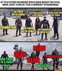 If You Ever Wonder Who Was Right In Civil War Just Check The Current Standings Ifunny Marvel Jokes Marvel Funny Funny Marvel Memes
