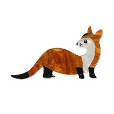 Prince Of The Prairie Ferret Brooch By Erstwilder Black Footed Ferret Endangered Animals Acrylic Brooch