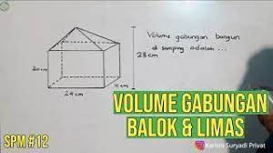 Volume gabungan limas segi empat dan kubus. Menghitung Volume Gabungan Balok Dan Limas Youtube