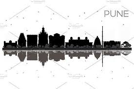 Black And White City Skyline Drawing Pune Skyline City Skyline Silhouette City Silhouette City Skyline