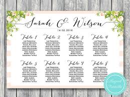 printable custom wedding seating chart wedding seating