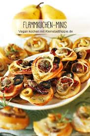 Dreierlei Mini Flammkuchen Vegan Backen Mit Kleinstadthippie Flammkuchen Vegan Veganes Fingerfood Vegan Backen