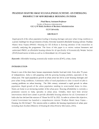 Pdf Pradhan Mantri Awas Yojana Pmay Scheme An Emerging Prospect Of Affordable Housing In India
