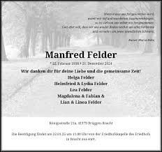 Alle Traueranzeigen für Manfred Felder