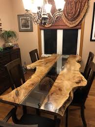 Most custom built live edge dining tables made by cvcf are 1 3/4″ to 2 1/4″ thick although we often build sturdy farmhouse tables that are 2 1/2″ thick or even 3″ thick. Www Treegreenteam Com 705 607 0787 Call Or Text For A Quote Live Ed Contemporary Outdoor Dining Furniture Contemporary Dining Furniture Live Edge Dining Table