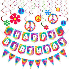 Maybe you would like to learn more about one of these? Buy 15 Pieces Tie Dye Party Happy Birthday Banner Pennant Banner And 60 S Hippie Theme Party Foil Swirl Decor For Tie Dye Party Art Classic 60s 70s Theme Hippie Carnival Party Baby
