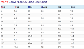 Reasonable American Mens Shoe Size Chart Uk Clothing And