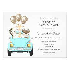 Drive By Baby Shower Parade Blue Car Invitation Zazzle Com In 2021 Cars Invitation Baby Shower Babyshower Invitations