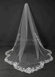 Cathedral Veil With Swirling Beaded Lace Long Veil Wedding Wedding Veils Lace Cathedral Veil