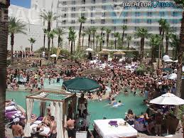 It also has the largest pool with an actual deep end! Rehab Pool Party Cabana Rental Bachelor Vegas