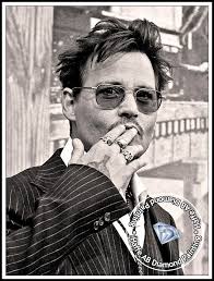 Retrato profundo de Johnny blanco y negro, taladros AB, pintura de  diamantes de imitación, leyenda, estrella de película, punto de cruz, arte  de pared, decoración del hogar