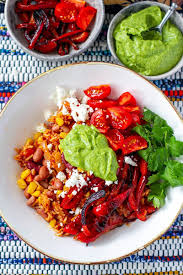 Vegetarian Instant Pot Burrito Bowl With Avocado Crema Recipe Vegetarian Instant Pot Tasty Rice Recipes Healthy Instapot Recipes
